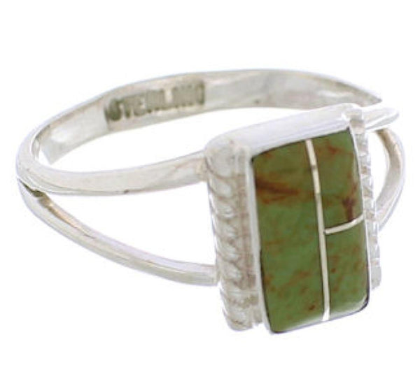 Southwest Turquoise And Silver Ring Size 7-1/2 EX43164